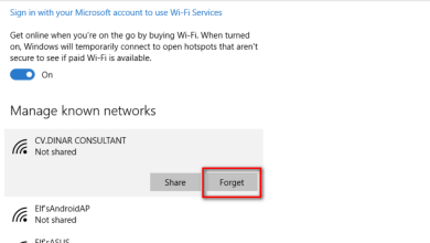 Cara Forget Wifi di Laptop