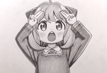 cara menggambar anime anya