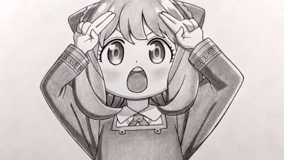 cara menggambar anime anya