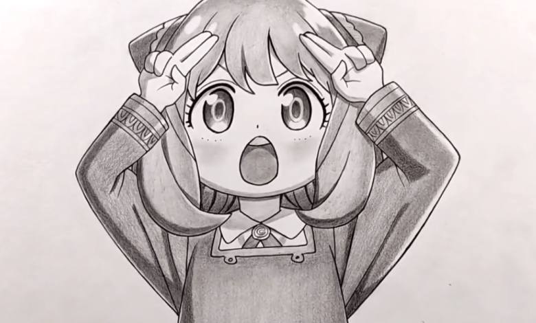 cara menggambar anime anya