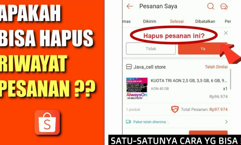 Cara Menghapus History Pembelian Shopee: Panduan Lengkap