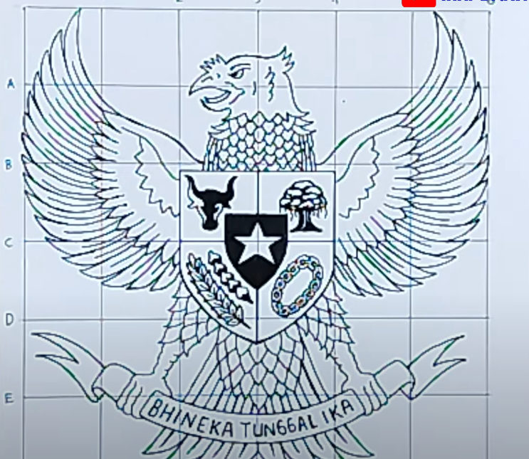 Cara Gambar Burung Garuda Pancasila Metode Garis Bantu