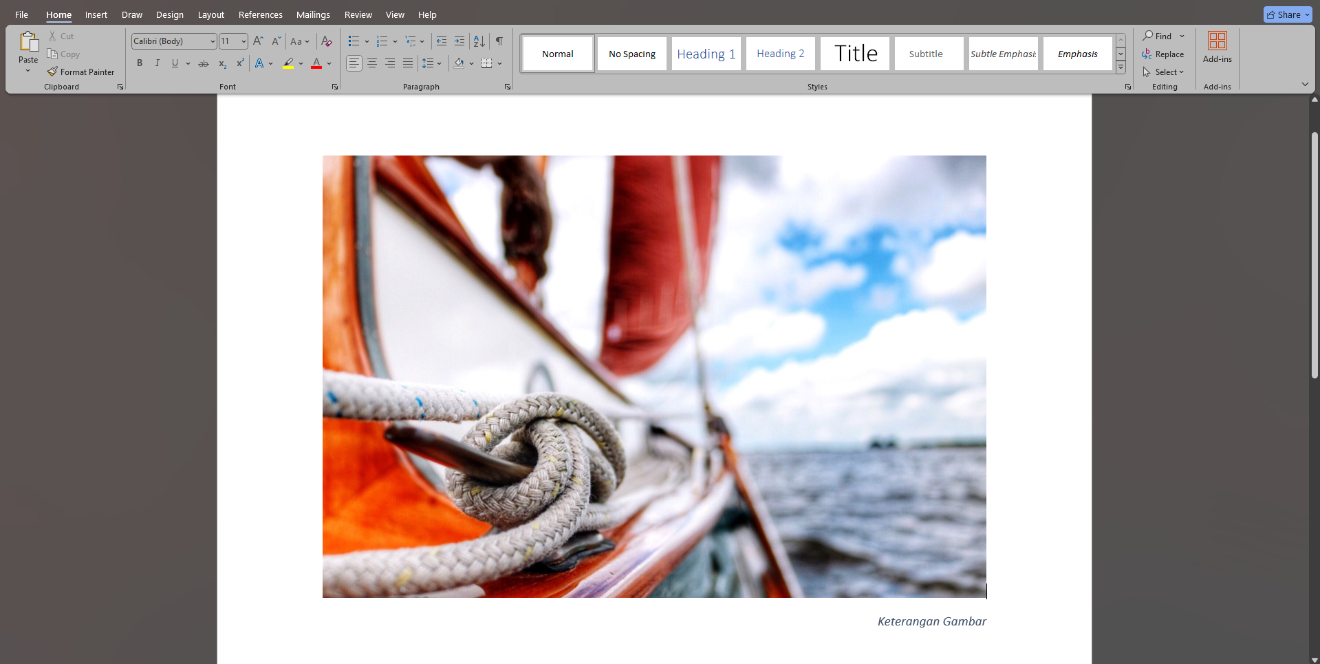 Cara Menambah Keterangan Gambar di Microsoft Word