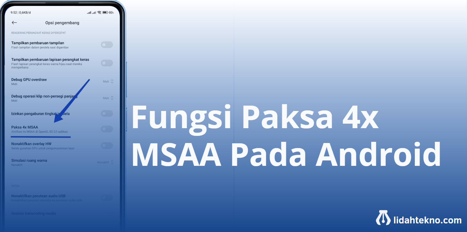 Fungsi Paksa 4x MSAA Pada Android