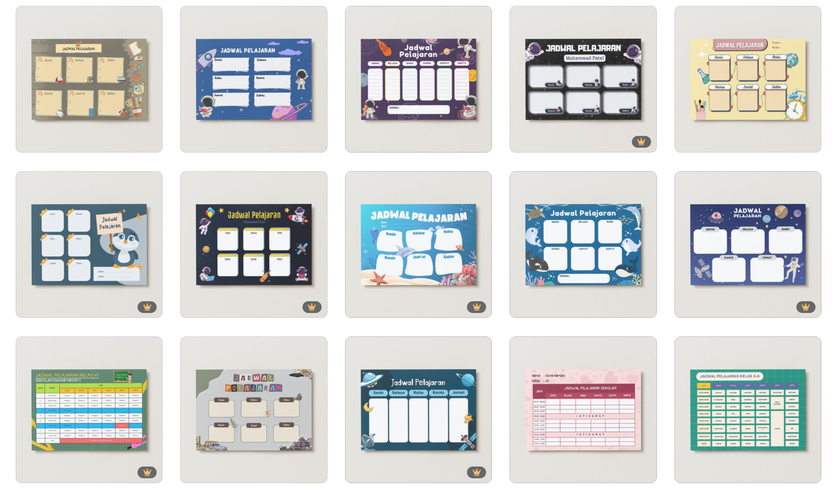 Template Jadwal Pelajaran Excel