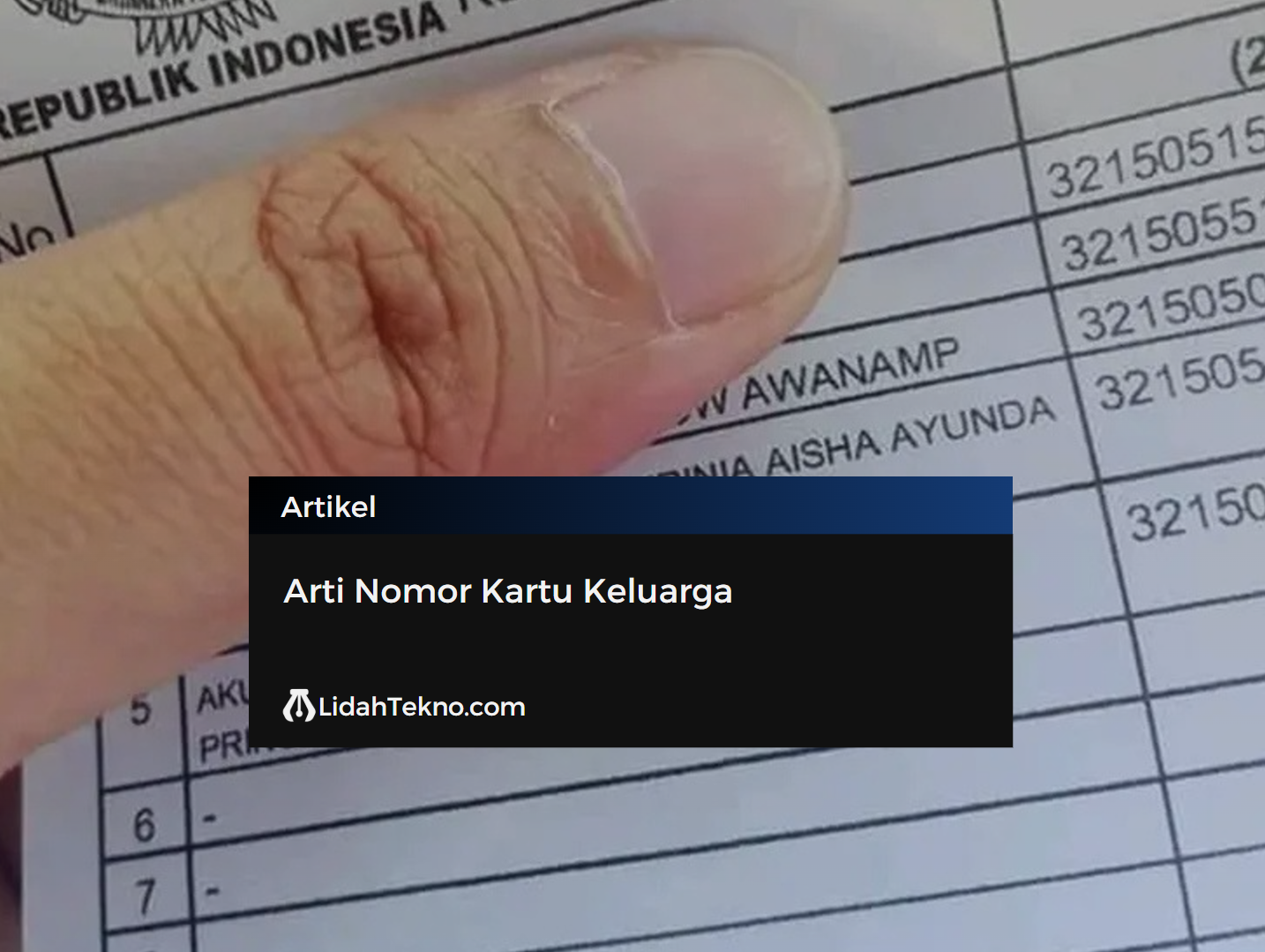Arti Nomor Kartu Keluarga