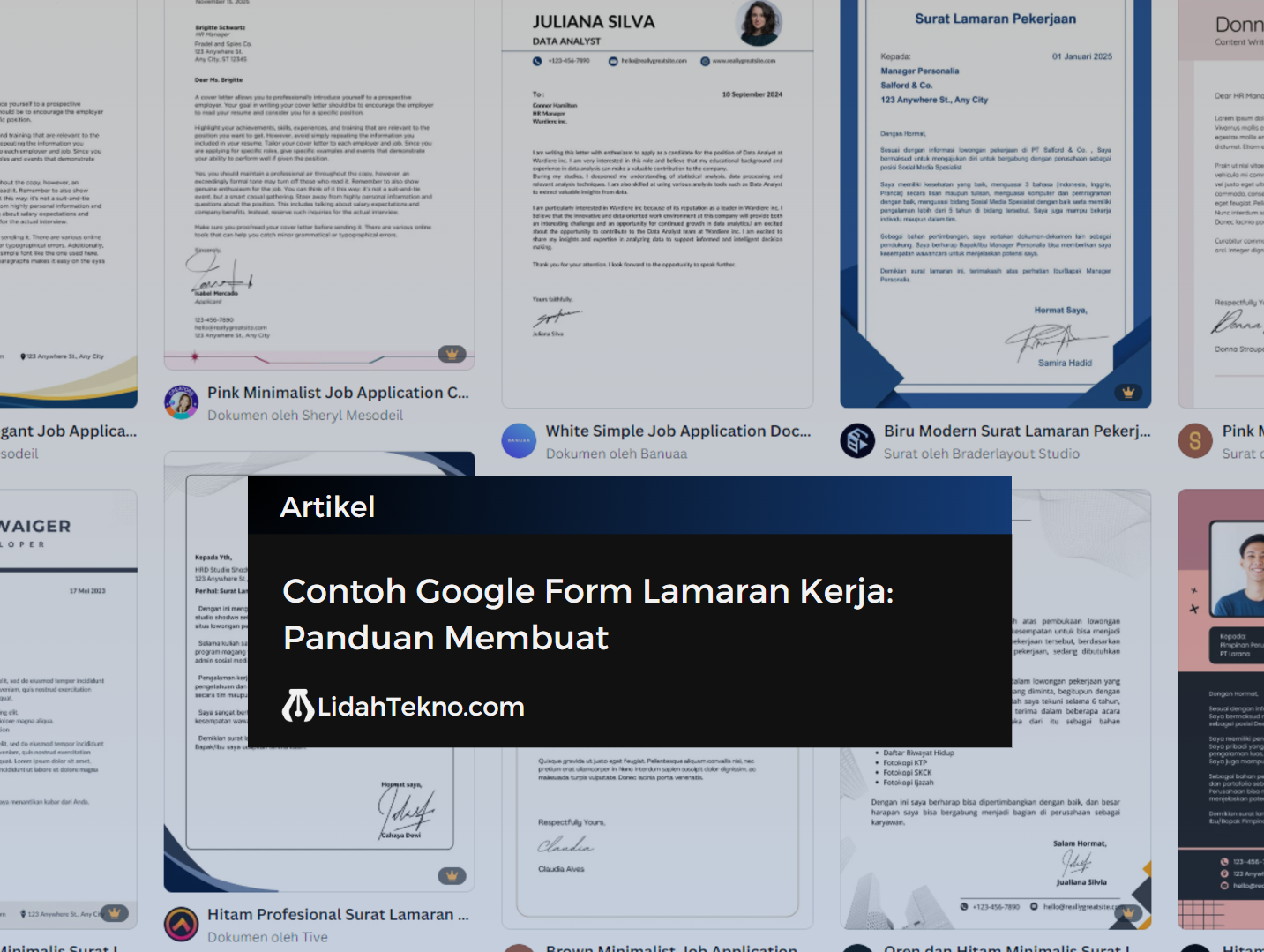 Contoh Google Form Lamaran Kerja