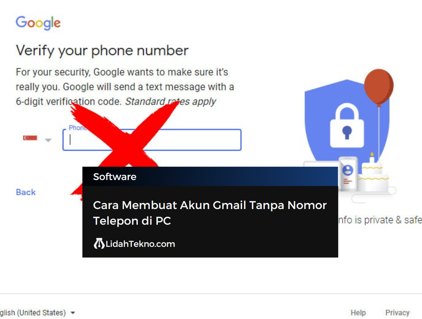 Cara Membuat Akun Gmail Tanpa Nomor Telepon di PC