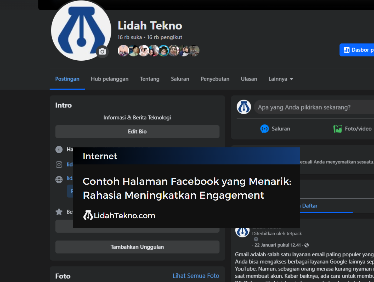 Contoh Halaman Facebook yang Menarik