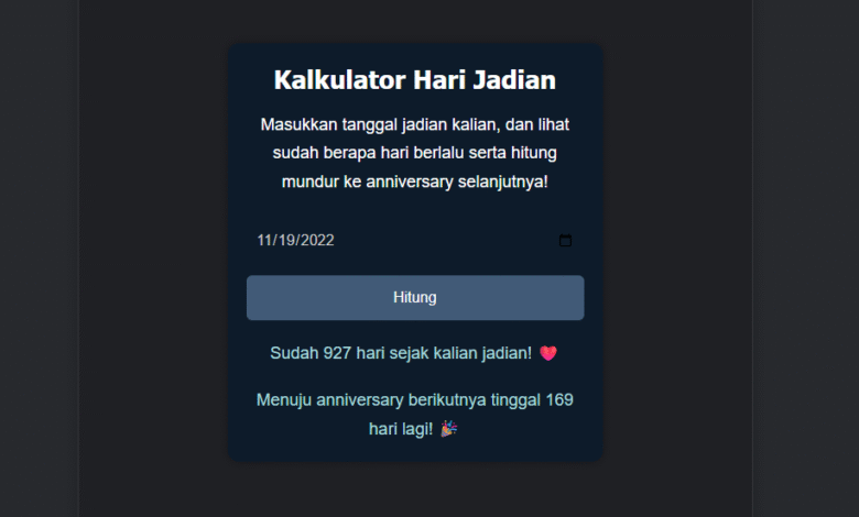 Kalkulator Penghitung Hari Jadian: Bikin Makin Lengket!